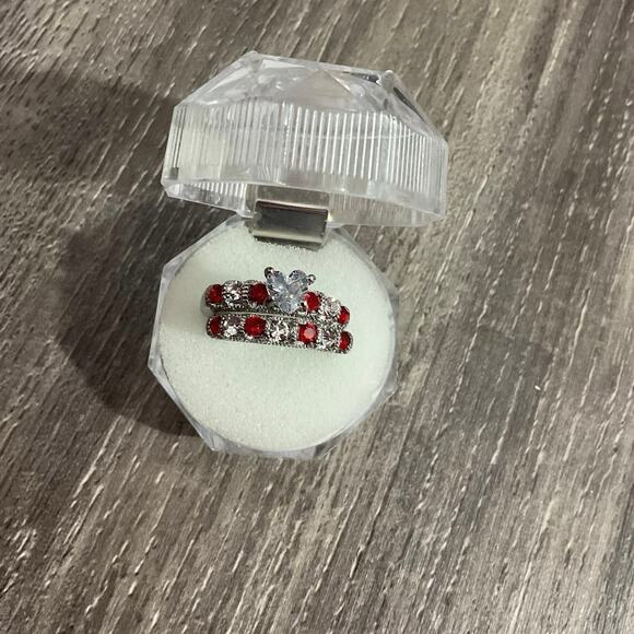 NWT CZ Ruby & Diamond 2PC Set Size 8 - Picture 5 of 10